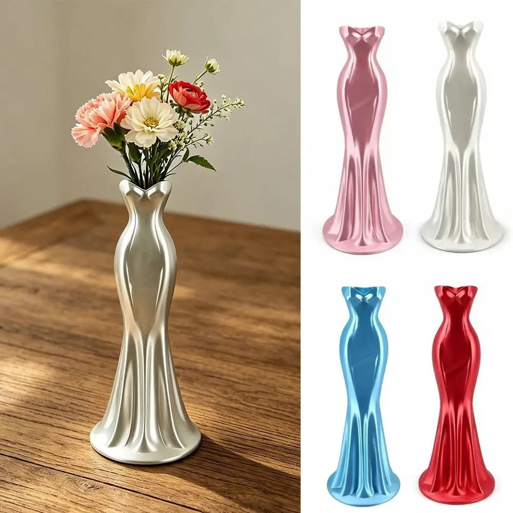 vase contemporain forme robe couleur blanc rose violet bleu rouge minimaliste élégant 19cm