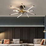 suspension lumineuse or blanc moderne sources lumineuses étoile lignes droites