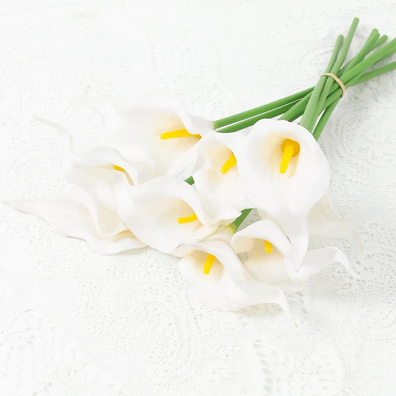 bouquet fleurs artificielles calla blanches vase décoration mariage fête maison