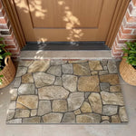 tapis sol moderne gris pierre naturelle antidérapant résistant décoloration 30x50cm