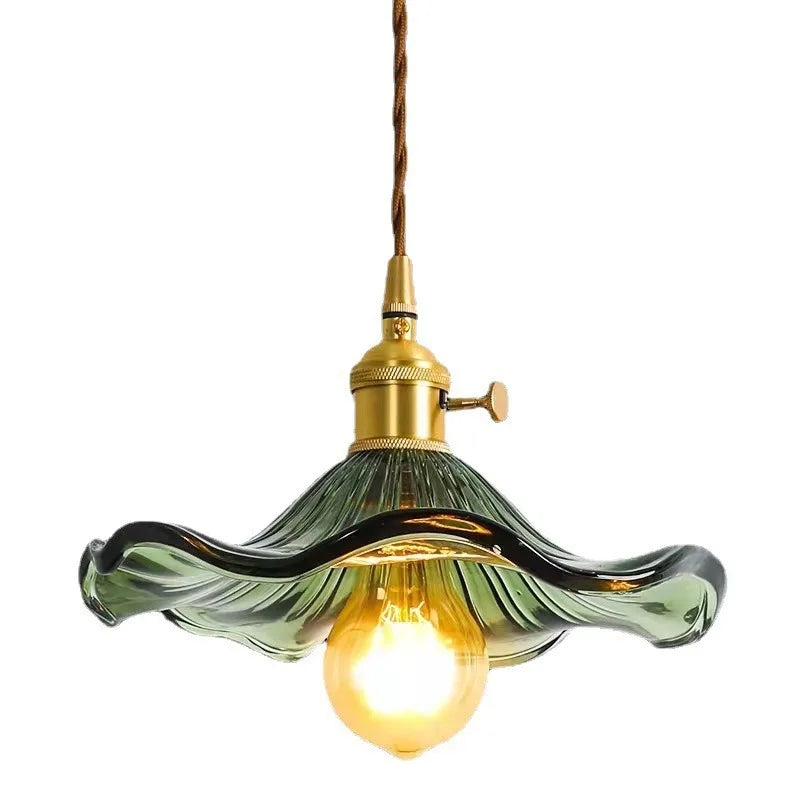 pendant lumiere suspendue vintage fil blanc laiteux vert marron ambré