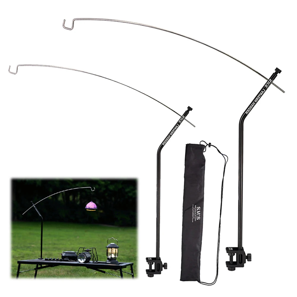 support lampe suspendue aluminium argenté moderne clips noir transport sac