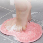 brosse bain rose moderne ventouse texture poils nettoyage corps douche