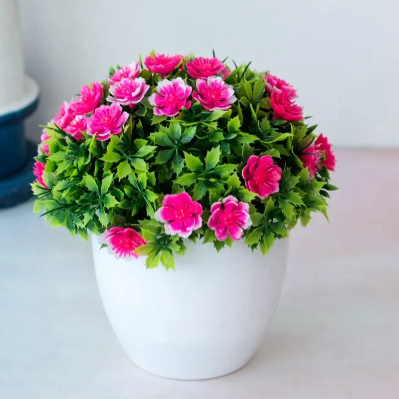 plantes artificielles fleurs roses oranges blanches violettes jaunes moderne decoration exterieure intérieure