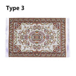 tapis rectangulaire traditionnel motif floral bordure frisée adhésif opacité rétro textiles vintage