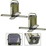 lampe solaire multifonctionnelle vert olive rechargeable camping affichage numérique usb type