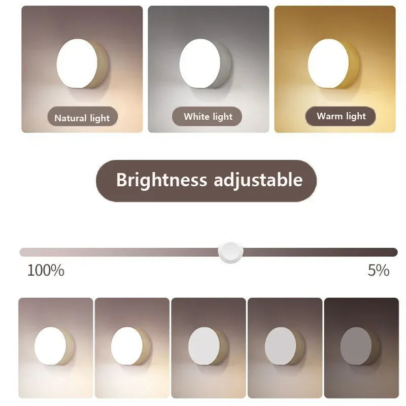 lampe led tactile rechargeable sans fil blanc moderne minimaliste adhésif 3m batterie 500mAh déclinaison