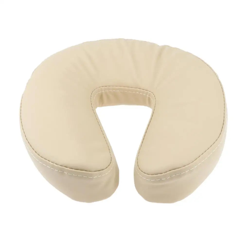 coussin tête visage bas massage table lit salon support nuque beige simili cuir ergonomique