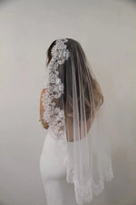 voile mariée blanc dentelle classique translucide bord dentelle traditionnel accessoire mariage femme erotique