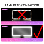 Comparaison des trois niveaux de luminosité du miroir