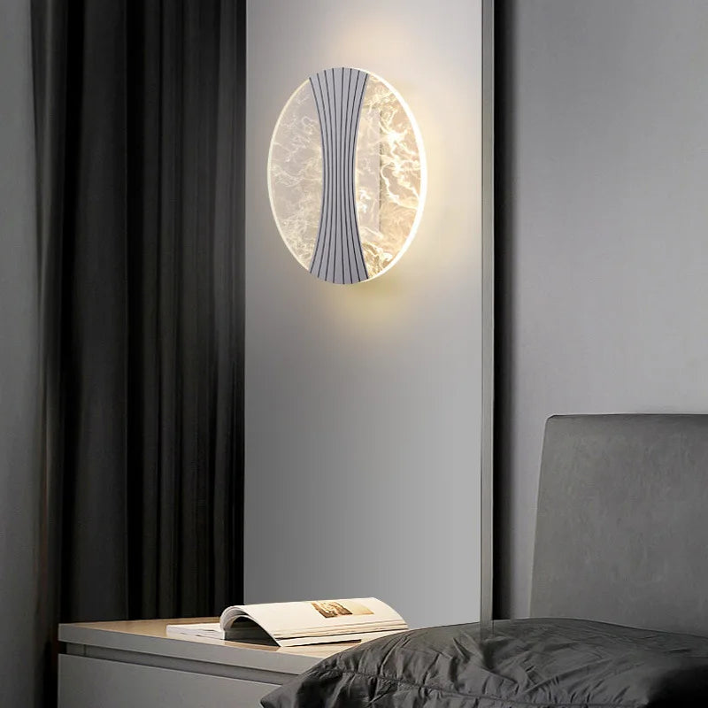 lampe murale moderne gris marbre éclairage quotidien cuisine chambre coucher entrée 9W LED
