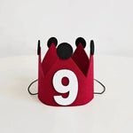 couronne anniversaire enfant rouge oreilles chiffres adhésif festive décoration première année joyeuse festivités
