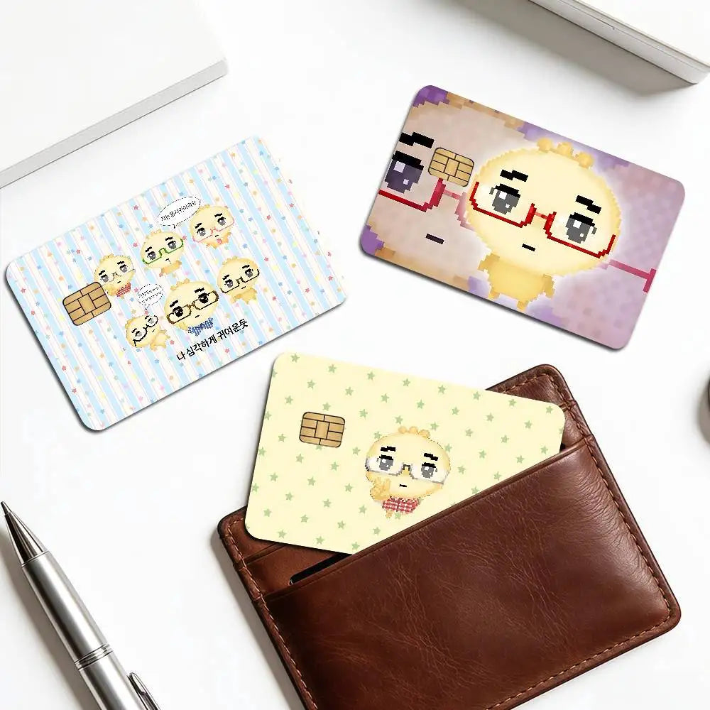 autocollants cartes bancaires dessin animé mignon personnages adhésifs réutilisables imperméables classiques féminins