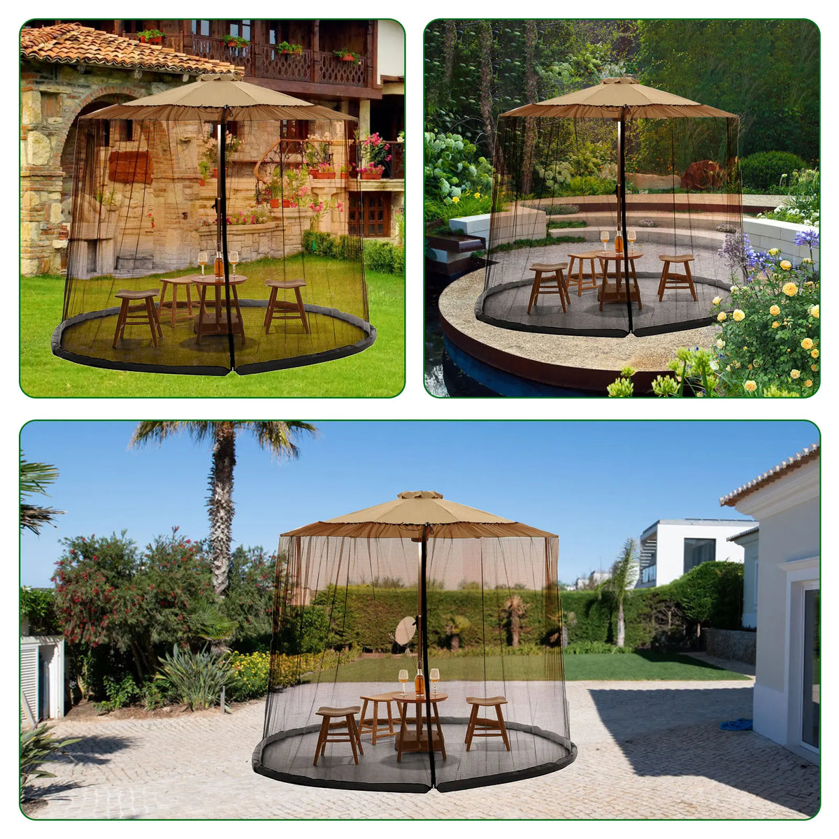 moustiquaire polyester extérieure patio camping voyage beige maille fine moderne
