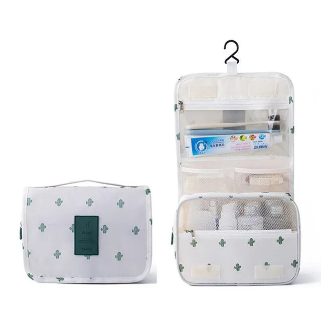 sac toilette voyage crochet suspension poignée rangement cosmétiques salle bain