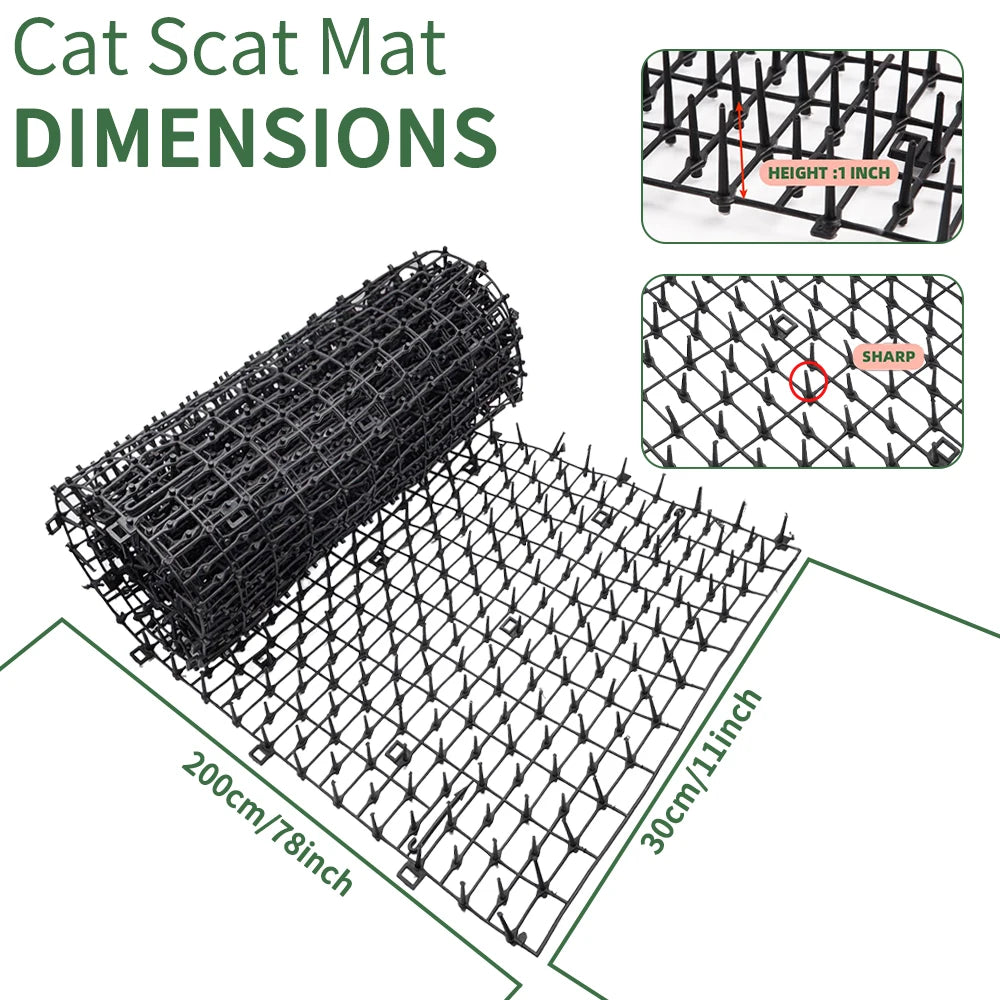tapis anti chat picots dissuasif utilitaire noir fixations assemblage extérieurintérieur 200cm longueur