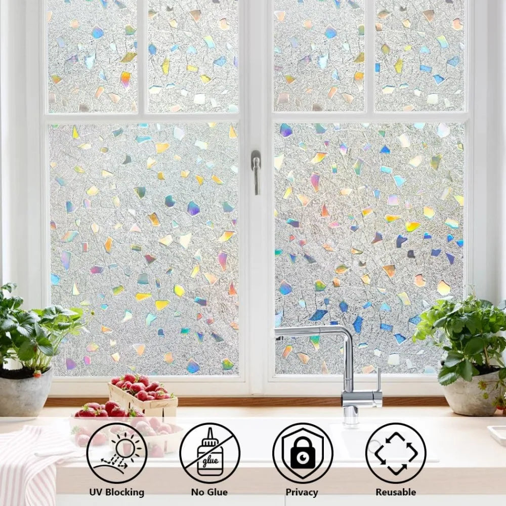 film fenêtre décoratif moderne multicolore adhésif isolation uv transparent