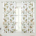 rideaux voilage blanc floral translucide tringle embouts chambre salon moderne