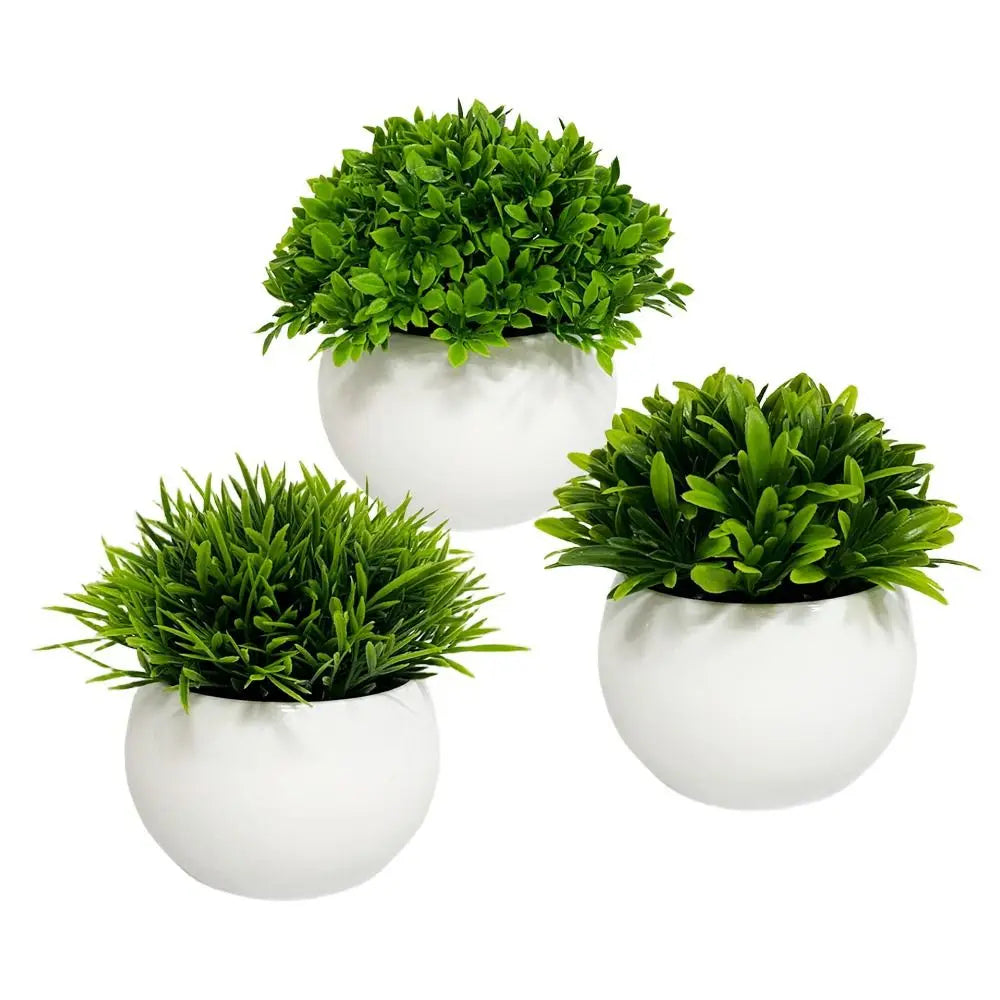 plantes artificielles vertes feuilles fines pot blanc extérieur moderne décoration anniversaire ornement accroché