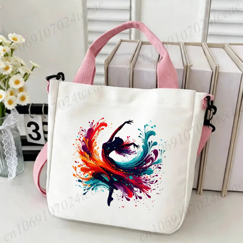 sac main femme toile danseuse papillons blanc moderne décontracté fourre tout