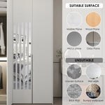 miroirs adhésifs rayures blanches modernes stickers muraux autocollants 10 pièces 30cm 2cm
