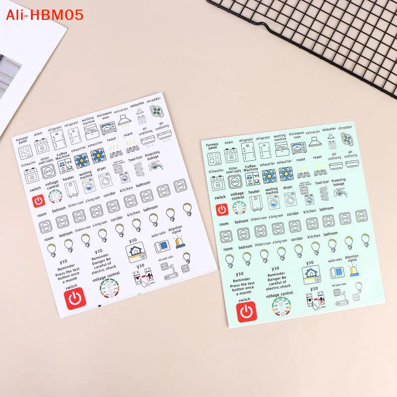 autocollants graphiques icônes électriques jaune bleu clair blanc simples adhésifs pack feuilles pack feuilles