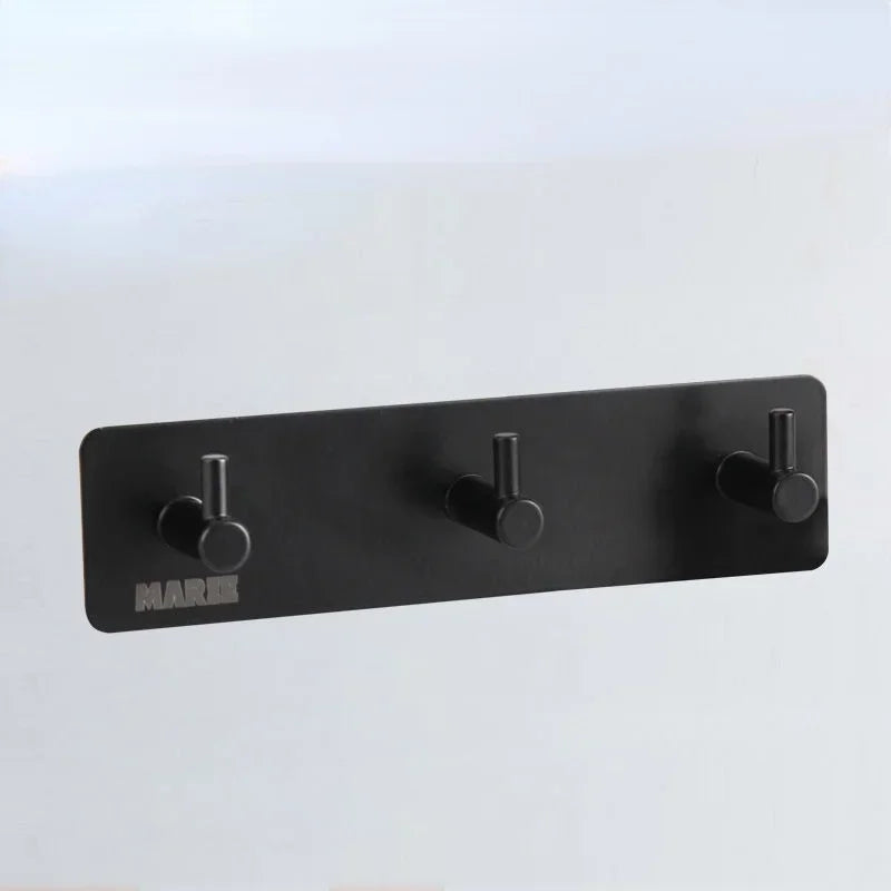 crochet mural acier inoxydable noir porte serviette salle bain adhésif moderne robuste