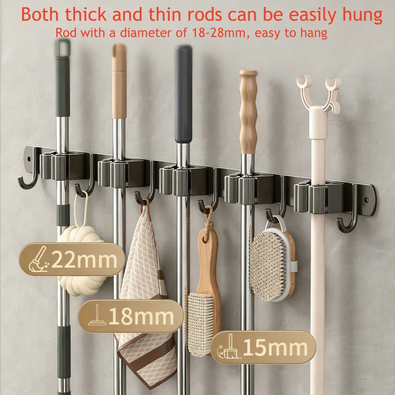 porte balais moderne acier inoxydable rangement salle bain brosse torchon accessoires nettoyage multifonctionnels