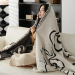 couverture canapé velours motif floral moderne fixation coussin beige automne hiver polyester machine lavable