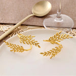 boucles serviette or argent feuilles stylisées anneau décoration table classique set festifs
