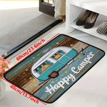 tapis sol camping car étoiles vintage fond bois bleu blanc résistant