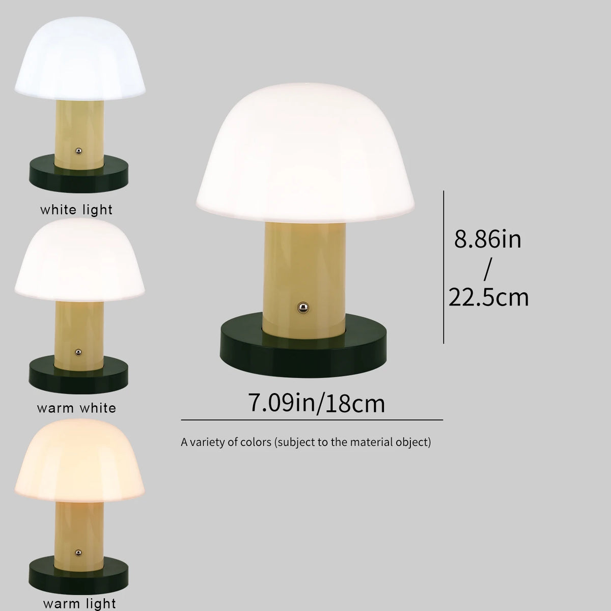veilleuse table champignon rechargeable led tactile blanc orange bleu marine moderne