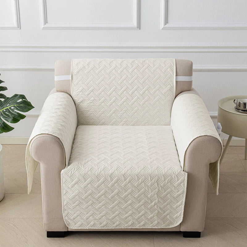 housses canapé polyestère lavables motifs géométriques gris marron moderne poche adhésive