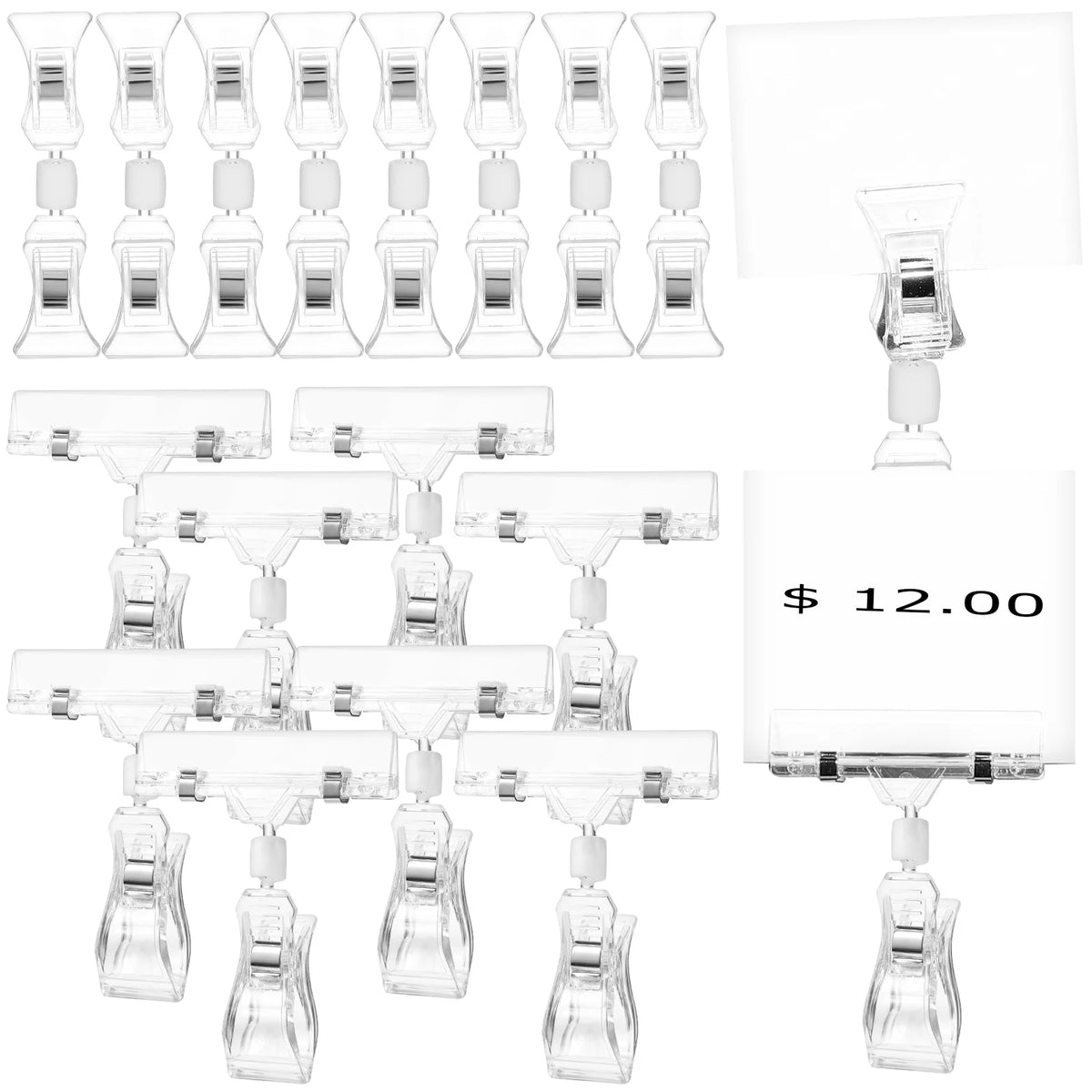 clips transparents prix etiquettes doubles affichages supports étiquettes modernes supermarché