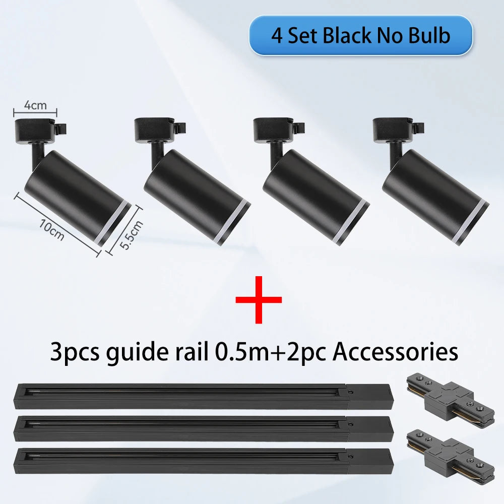 spots modernes gu10 led noir blanc éclairage cuisine 110v 220v