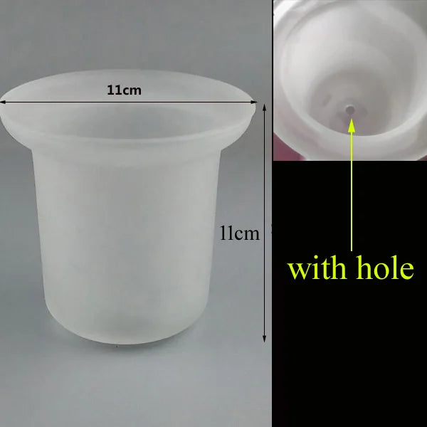 pot pinceau verre blanc mat classique adhésif poignée dorée 9.5cm 8cm 15cm