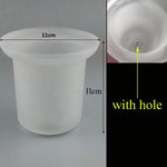 pot pinceau verre blanc mat classique adhésif poignée dorée 9.5cm 8cm 15cm