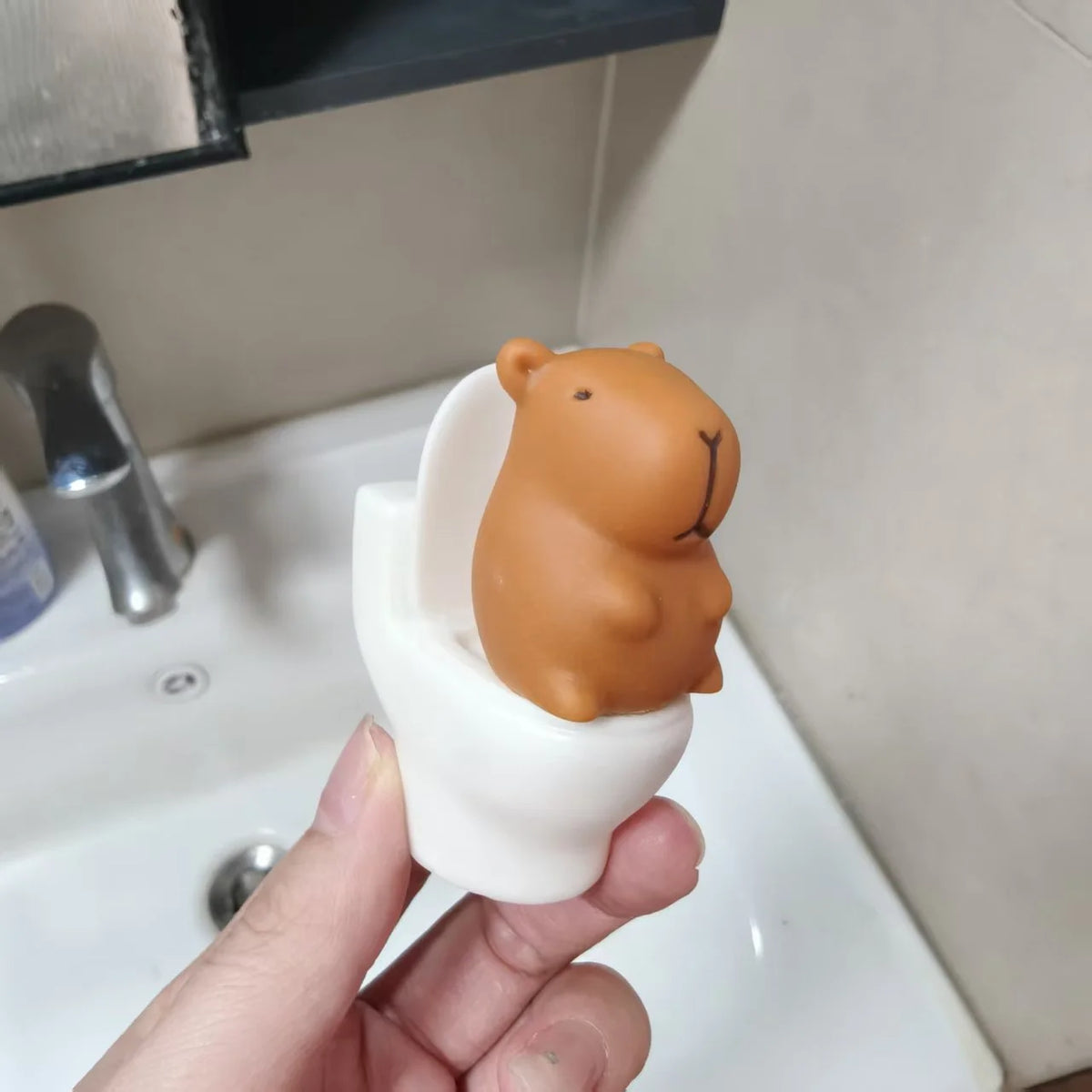 ornement figurine hamster mignon cartoon plastique marron clair blanc decoration maison simple