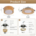 lampe encastrable bois naturel blanc modernes clips câble alimentation ampoule gx53 minimaliste encastrée