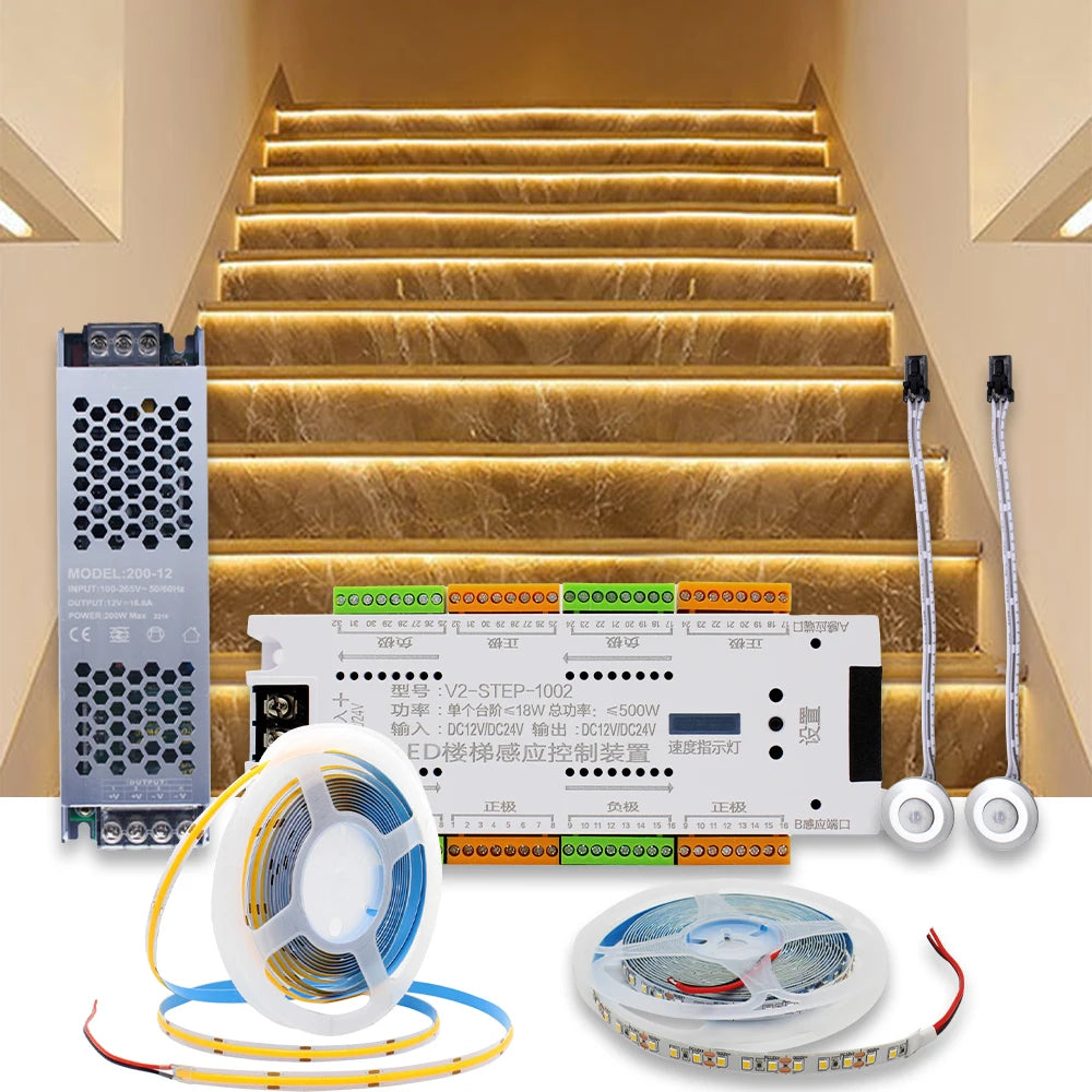 contrôleur led motion pir bande led flexible smd cob blanc moderne adhésif 12v 24v
