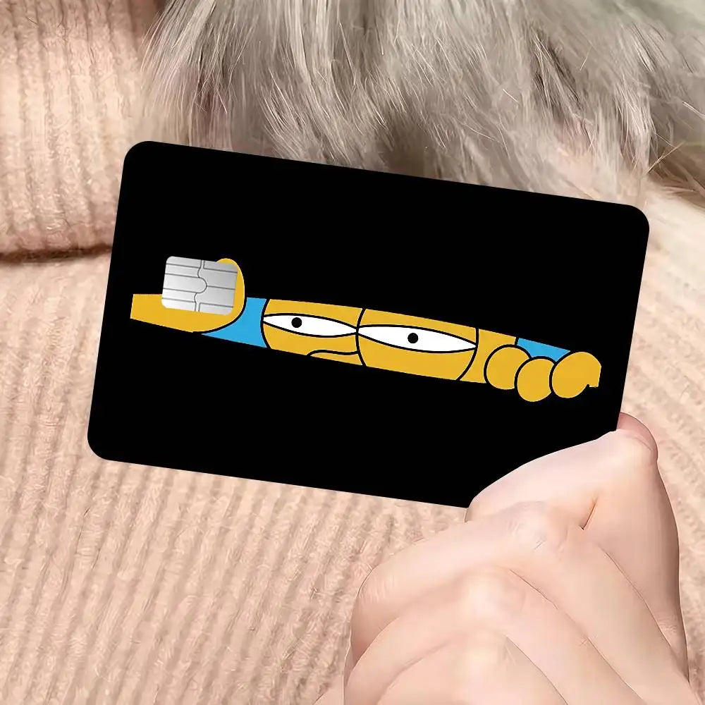 autocollants dessins animés simpsons fortnite cartes bancaires réutilisables imperméables pop art multicolores adultes femmes