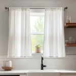 rideau blanc plissé rayures horizontales occultant moderne 100 polyester 84x114cm 2pcs