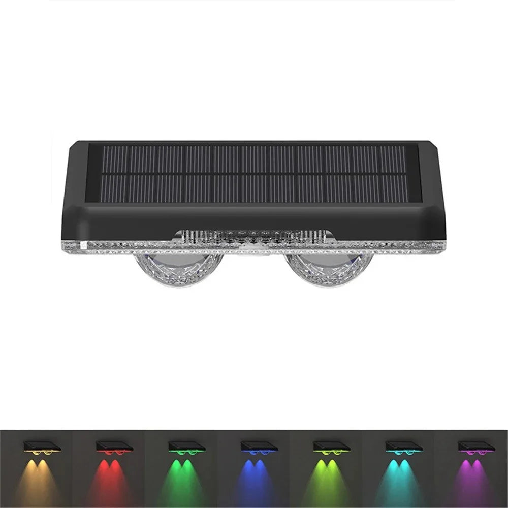 lampes solaires murales extérieures modernes ip65 led couleur variable panneau solaire texturé