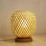 lampe table tissage bambou moderne base bois câble électrique prise eu us uk