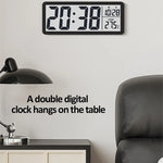 horloge murale numérique moderne horloge digitale affichage température date noir blanc minimaliste