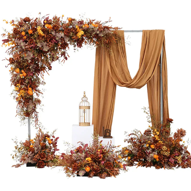décoration événement mariage arc floral composition feuilles branches rustique automnale