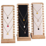 présentoir bois bambou colliers pendentifs chaînes organisateur motifs modernes argent doré