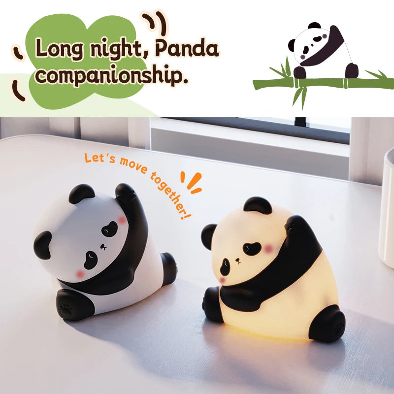 veilleuse lampe nuit animaux silicone rechargeable kawaii pingouin panda oiseau chien singe blanc jaune