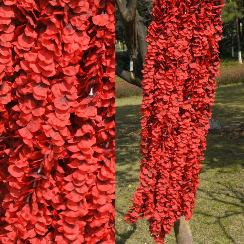 guirlande fleurs artificielles rouge rose blanche bleue violettes modernes decoration murale intérieure mariage anniversaire