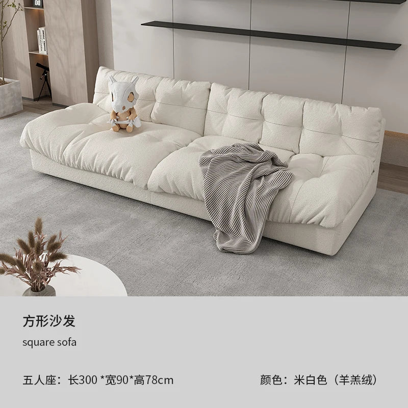 canapé blanc simili cuir moderne coussins 180 240 300 cm